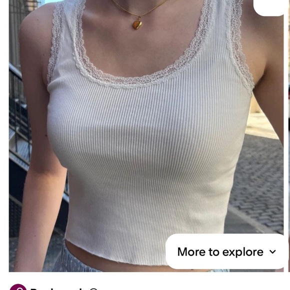 Brandy Melville Tops - Brandy Melville Basic White Lace Tank, one size